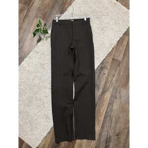 Zara Women's Size XS Green High Rise Zip Ankle Straight Leg Trouser Dress Pants
